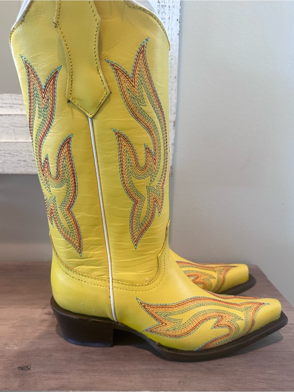 Planet Cowboy Psychedelic Yellow Original Cowboy Boots Size 6 NIB - Picture 7 of 7